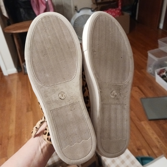 All Black BRAND Leopard Print High Top Calf FUR Fashion Sneakers 36 / US 5.5 - 6 - Picture 5 of 6